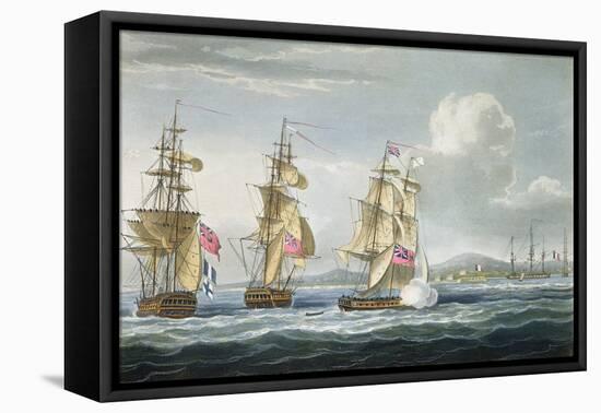 Surrender of Tamatave, Engraved Sutherland, The Naval Chronology of Great Britain, c.1820-Thomas Whitcombe-Framed Stretched Canvas