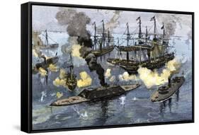 Surrender of the Confederate Ironclad, Tennessee, Battle of Mobile Bay, c.1864-null-Framed Stretched Canvas