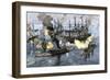 Surrender of the Confederate Ironclad, Tennessee, Battle of Mobile Bay, c.1864-null-Framed Giclee Print