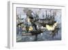 Surrender of the Confederate Ironclad, Tennessee, Battle of Mobile Bay, c.1864-null-Framed Giclee Print