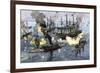 Surrender of the Confederate Ironclad, Tennessee, Battle of Mobile Bay, c.1864-null-Framed Giclee Print