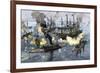 Surrender of the Confederate Ironclad, Tennessee, Battle of Mobile Bay, c.1864-null-Framed Giclee Print