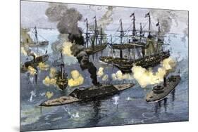 Surrender of the Confederate Ironclad, Tennessee, Battle of Mobile Bay, c.1864-null-Mounted Giclee Print