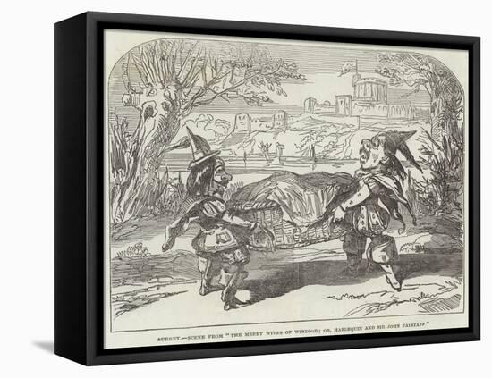 Surrey, Scene from The Merry Wives of Windsor; Or, Harlequin and Sir John Falstaff-null-Framed Stretched Canvas