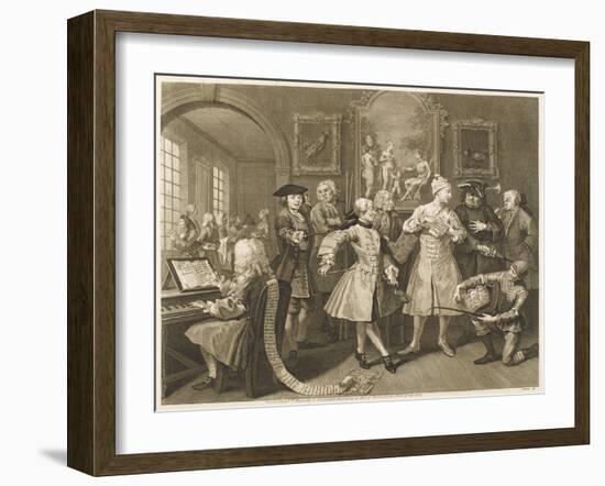 Surrounded by Artists and Professors-William Hogarth-Framed Art Print
