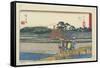 Suruga Bank of Oi River at Shimada, 1841-1842-Utagawa Hiroshige-Framed Stretched Canvas