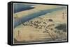 Suruga Bank of Oi River at Shimada, C. 1833-Utagawa Hiroshige-Framed Stretched Canvas