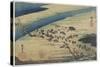 Suruga Bank of Oi River at Shimada, C. 1833-Utagawa Hiroshige-Stretched Canvas