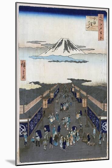 Surugacho (One Hundred Famous Views of Ed), 1856-1858-Utagawa Hiroshige-Mounted Giclee Print