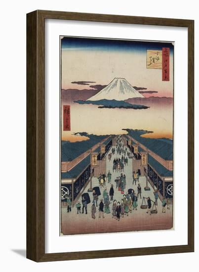 Surugacho Street, September 1856-Utagawa Hiroshige-Framed Giclee Print