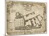 Survey and Ground Plot of the Royal Palace of Whitehall, 1680, with the Lodgings and Apartments…-null-Mounted Giclee Print