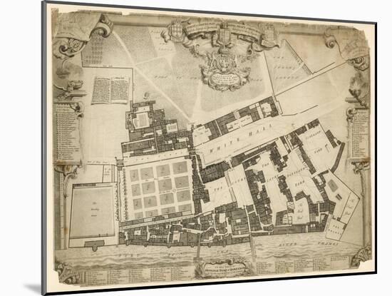 Survey and Ground Plot of the Royal Palace of Whitehall, 1680, with the Lodgings and Apartments…-null-Mounted Giclee Print