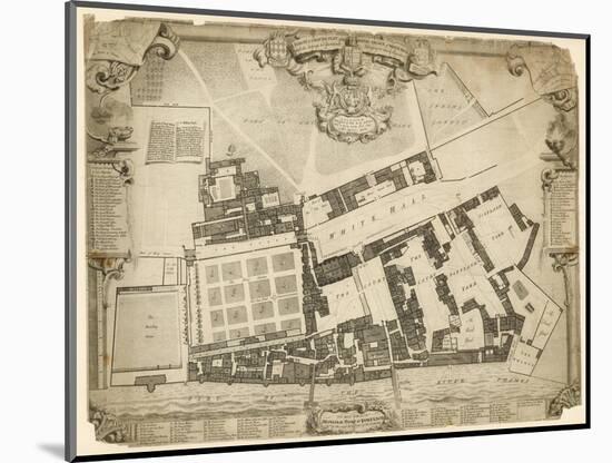 Survey and Ground Plot of the Royal Palace of Whitehall, 1680, with the Lodgings and Apartments…-null-Mounted Giclee Print
