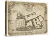 Survey and Ground Plot of the Royal Palace of Whitehall, 1680, with the Lodgings and Apartments…-null-Stretched Canvas