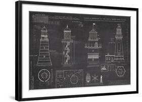 Survey of Lighthouses-The Vintage Collection-Framed Giclee Print