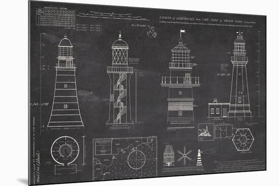 Survey of Lighthouses-The Vintage Collection-Mounted Giclee Print