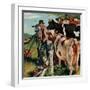 "Surveying the Cow Pasture", July 28, 1956-Amos Sewell-Framed Premium Giclee Print