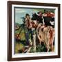 "Surveying the Cow Pasture", July 28, 1956-Amos Sewell-Framed Giclee Print