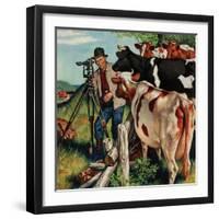 "Surveying the Cow Pasture", July 28, 1956-Amos Sewell-Framed Giclee Print