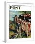 "Surveying the Cow Pasture" Saturday Evening Post Cover, July 28, 1956-Amos Sewell-Framed Giclee Print