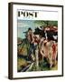 "Surveying the Cow Pasture" Saturday Evening Post Cover, July 28, 1956-Amos Sewell-Framed Giclee Print