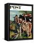 "Surveying the Cow Pasture" Saturday Evening Post Cover, July 28, 1956-Amos Sewell-Framed Stretched Canvas
