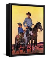 "Surveying the Ranch," August 19, 1944-Fred Ludekens-Framed Stretched Canvas