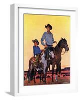 "Surveying the Ranch," August 19, 1944-Fred Ludekens-Framed Giclee Print