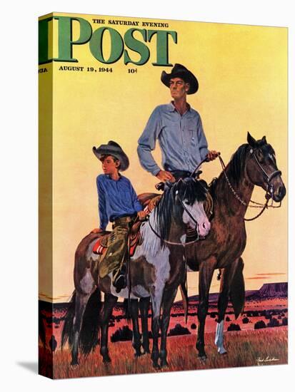 "Surveying the Ranch," Saturday Evening Post Cover, August 19, 1944-Fred Ludekens-Stretched Canvas