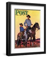 "Surveying the Ranch," Saturday Evening Post Cover, August 19, 1944-Fred Ludekens-Framed Premium Giclee Print