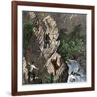 Surveying the Route for the Transcontinental Railroad Through Humboldt Pass, Sierra Nevada-null-Framed Giclee Print