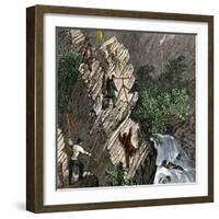 Surveying the Route for the Transcontinental Railroad Through Humboldt Pass, Sierra Nevada-null-Framed Giclee Print