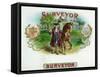 Surveyor Brand Cigar Box Label-Lantern Press-Framed Stretched Canvas