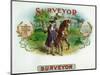 Surveyor Brand Cigar Box Label-Lantern Press-Mounted Art Print