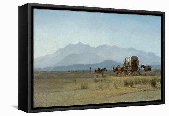 Surveyor's Wagon in the Rockies, C.1859 (Oil on Paper Mounted on Masonite)-Albert Bierstadt-Framed Stretched Canvas