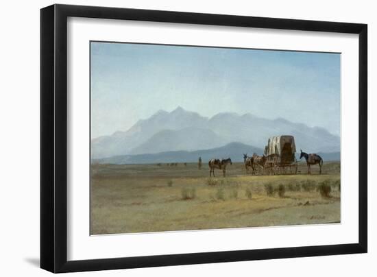 Surveyor's Wagon in the Rockies, C.1859 (Oil on Paper Mounted on Masonite)-Albert Bierstadt-Framed Giclee Print