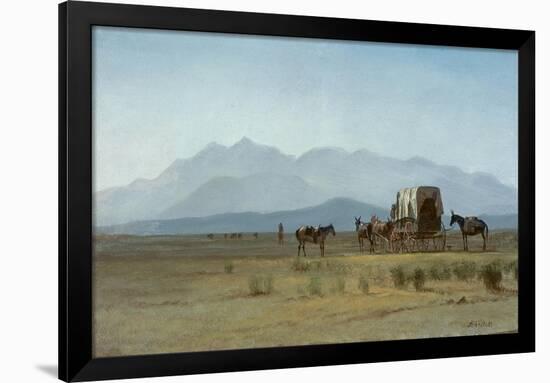 Surveyor's Wagon in the Rockies, C.1859 (Oil on Paper Mounted on Masonite)-Albert Bierstadt-Framed Giclee Print