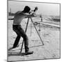 Surveyor Taking Measurements During Construction of the New Jersey Turnpike-Bernard Hoffman-Mounted Photographic Print