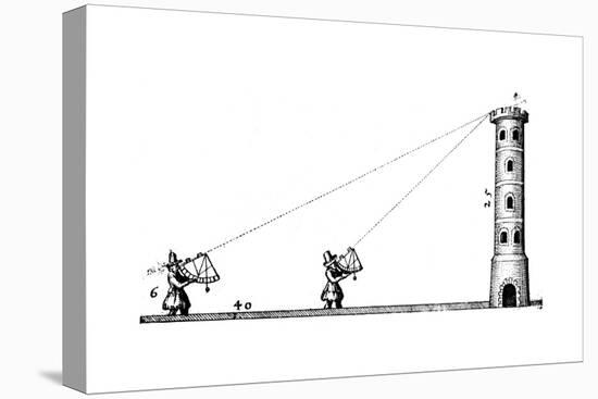 Surveyors Using Quadrants to Measure the Height of a Tower, C1617-C1619-Robert Fludd-Stretched Canvas