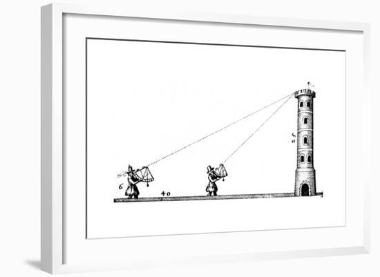 Surveyors Using Quadrants to Measure the Height of a Tower, C1617-C1619-Robert Fludd-Framed Giclee Print