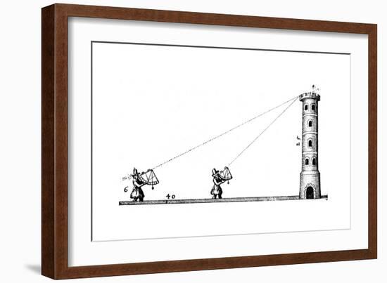 Surveyors Using Quadrants to Measure the Height of a Tower, C1617-C1619-Robert Fludd-Framed Giclee Print