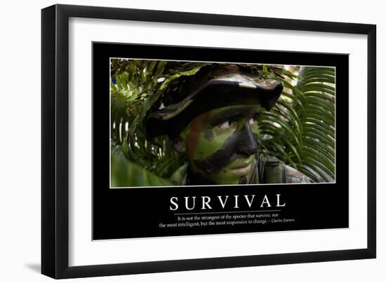 Survival: Inspirational Quote and Motivational Poster-null-Framed Photographic Print