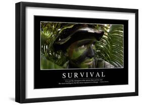 Survival: Inspirational Quote and Motivational Poster-null-Framed Photographic Print