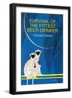 Survival of the Fittest Beer Drinker-null-Framed Art Print