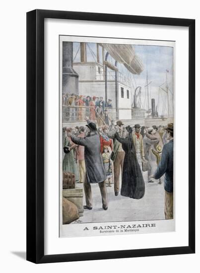 Survivors from the Eruption of Mount Pelee on Martinique, Saint-Nazaire, France, 1902-Yrondy-Framed Giclee Print