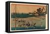 Susaki Shiohigari-Utagawa Hiroshige-Framed Stretched Canvas