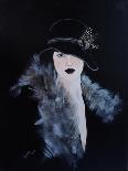 Lady in Black with Hat and Rose, 2016-Susan Adams-Giclee Print