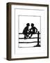 Susan and Dunderpate Sitting on the Fence-Mary Baker-Framed Giclee Print