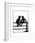 Susan and Dunderpate Sitting on the Fence-Mary Baker-Framed Giclee Print