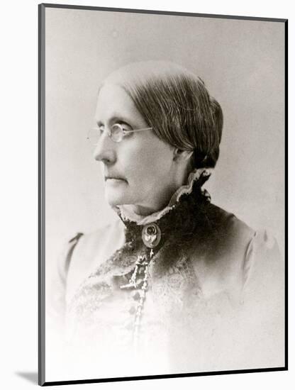 Susan B. Anthony, American Women's Rights Pioneer in 1870s-null-Mounted Art Print